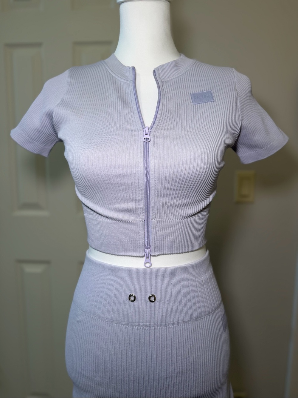 Womens Purple Aesthetic Workout Set Fitted Medium